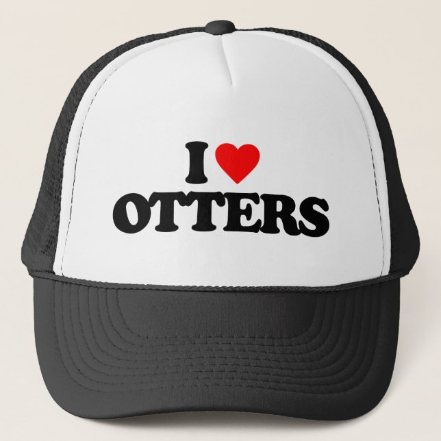 I LOVE OTTERS TRUCKER HAT (Front)