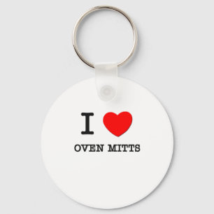 I Love Oven Mitts Key Ring