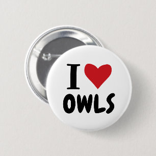 I Love Owls 6 Cm Round Badge