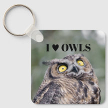 I Love Owls Keychain