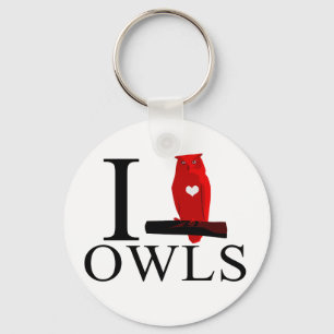 I Love Owls Keychains