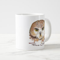 I love Owls, Watercolor Saw Whet Bird, Animal