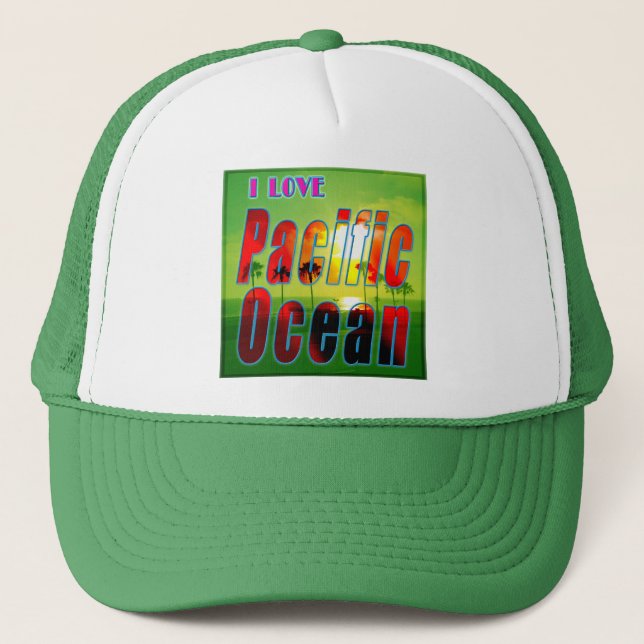 "I LOVE Pacific Ocean" Hat (Front)