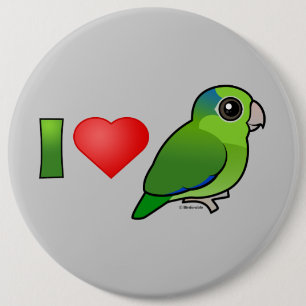 I Love Pacific Parrotlets (green) 6 Cm Round Badge