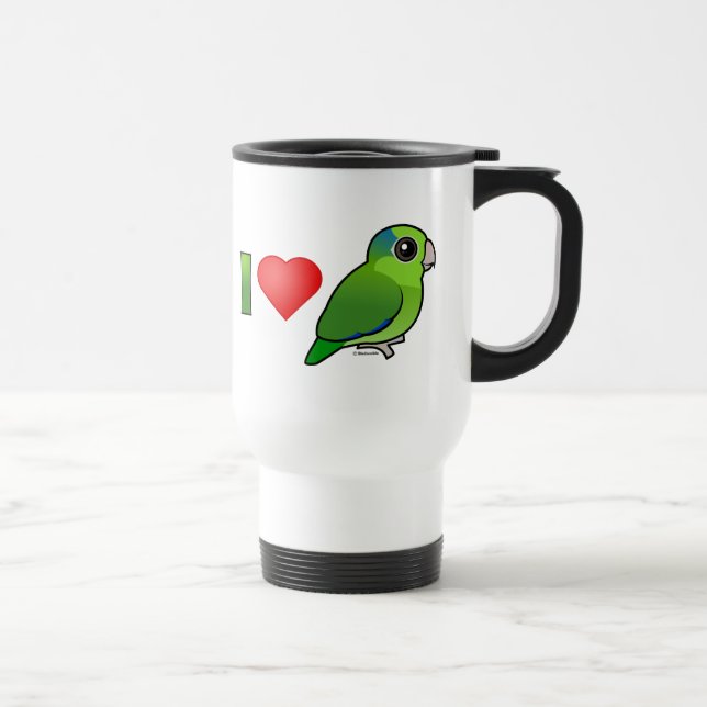 I Love Pacific Parrotlets (green) Travel Mug (Right)