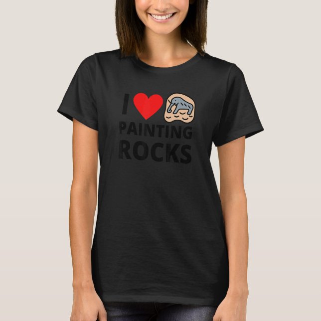 I Love Painting Rocks Heart Rock Kindness Paint El T-Shirt (Front)