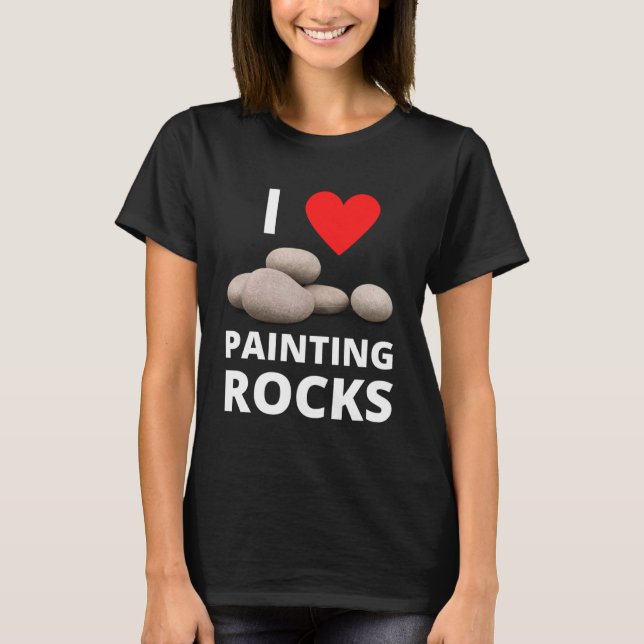 I Love Painting Rocks Heart Rock Kindness Paint Hi T-Shirt (Front)
