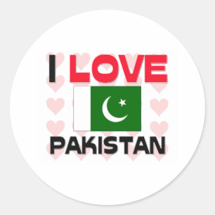 I Love Pakistan Classic Round Sticker