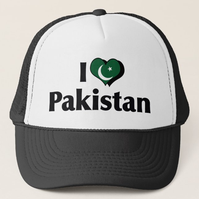 I Love Pakistan Flag Trucker Hat (Front)
