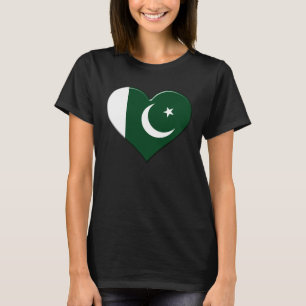 I love Pakistan National Flag Pride Heart T-Shirt