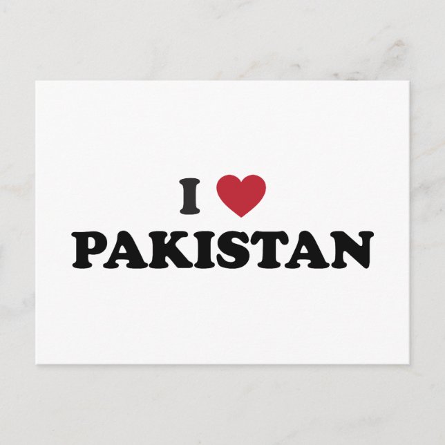 I Love Pakistan Postcard (Front)
