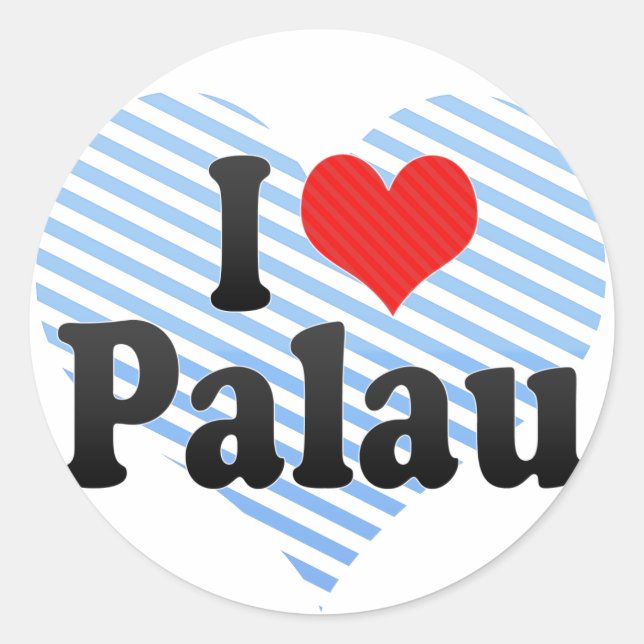 I Love Palau Classic Round Sticker (Front)