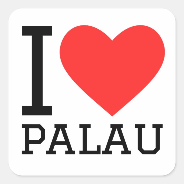 I love palau  square sticker (Front)