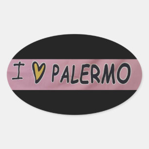 I love Palermo Design Oval Sticker