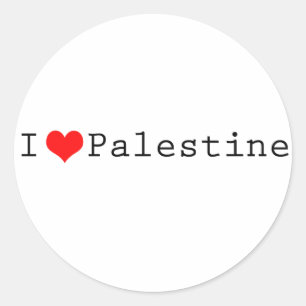 I love Palestine Classic Round Sticker