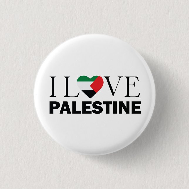 I Love Palestine customised 3 Cm Round Badge (Front)