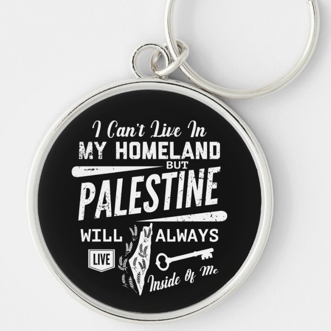 I Love Palestine My Homeland Customisable Keychain (Front)