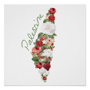 I Love Palestine My Homeland Palestinian Map Groce Poster