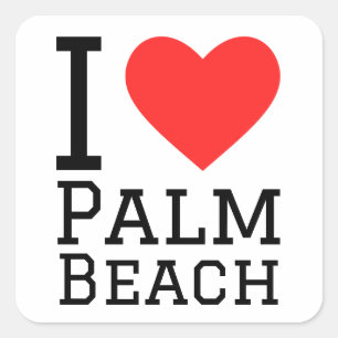 I love palm beach  square sticker