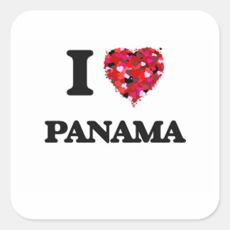 I Love Panama Square Sticker