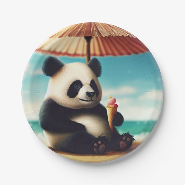I love panda Bears Paper Plate (Front)