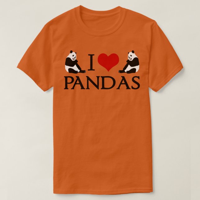 I Love Panda Bears T-Shirt (Design Front)