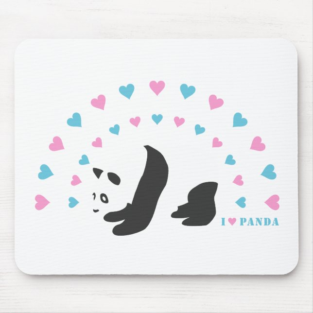 I Love Panda Mouse Pad (Front)