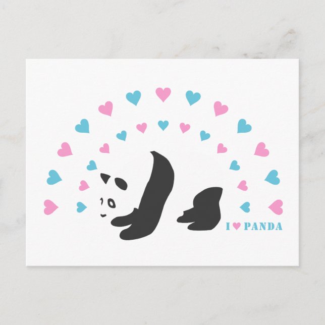 I Love Panda Postcard (Front)