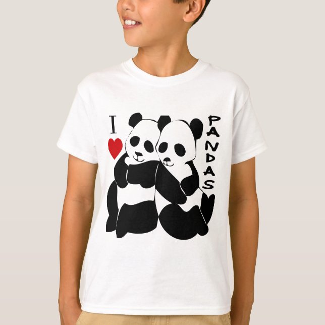 I Love Pandas T-Shirt (Front)