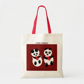 I Love Pandas Tote Bag