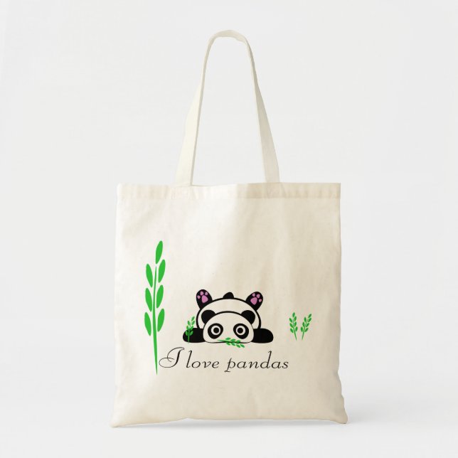 I love pandas tote bag (Front)