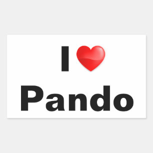 I love Pando Rectangular Sticker