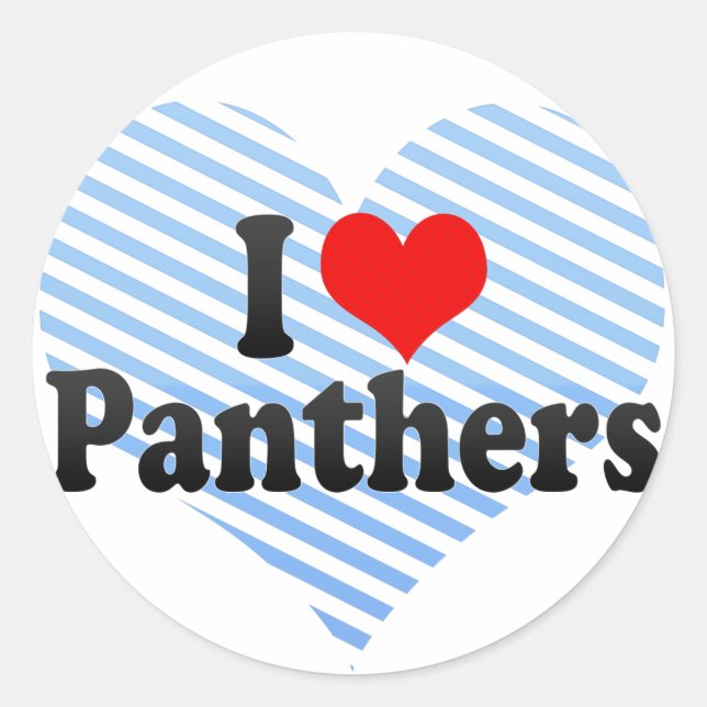 I Love Panthers Classic Round Sticker (Front)