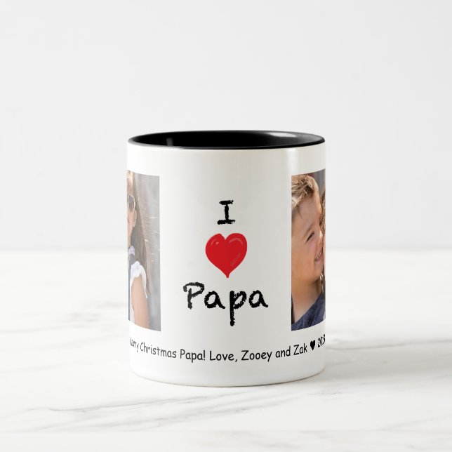 I love Papa 2 Photo Customisable Mug (Center)