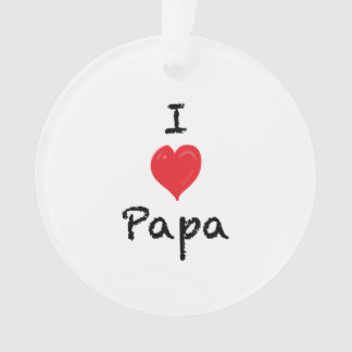 I Love Papa Custom 2 Sided Photo Ornament
