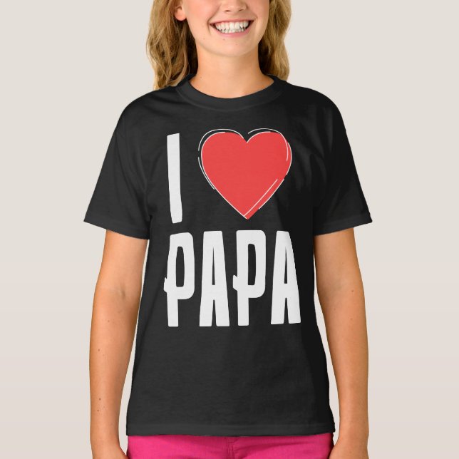 I Love PAPA Kids Shirt – Sweet Father’s Day Gift (Front)