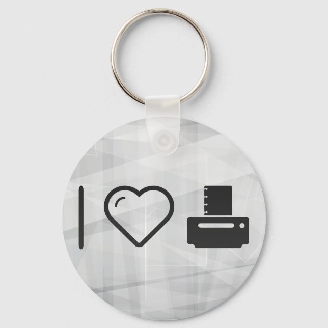I Love Paper Printers Key Ring (Front)