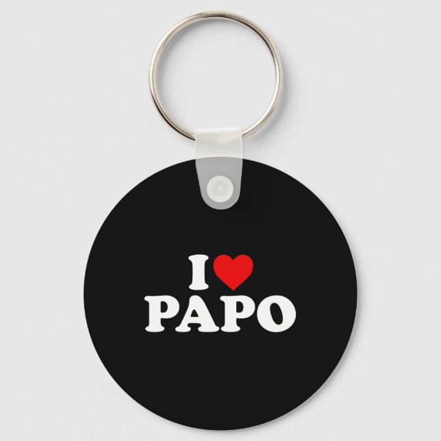 I Love Papo  Key Ring (Front)