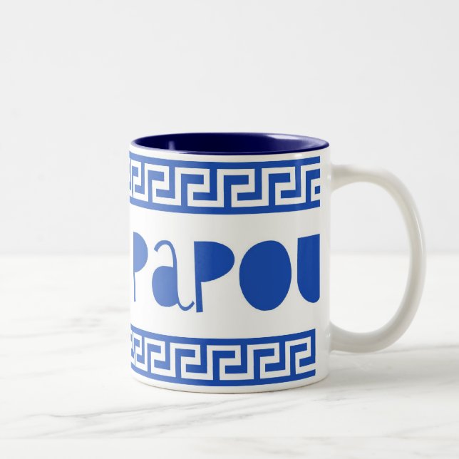 I LOVE PAPOUGREEK KEY Two-Tone COFFEE MUG (Right)
