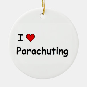 I Love Parachuting Ceramic Tree Decoration