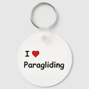 I Love Paragliding Key Ring