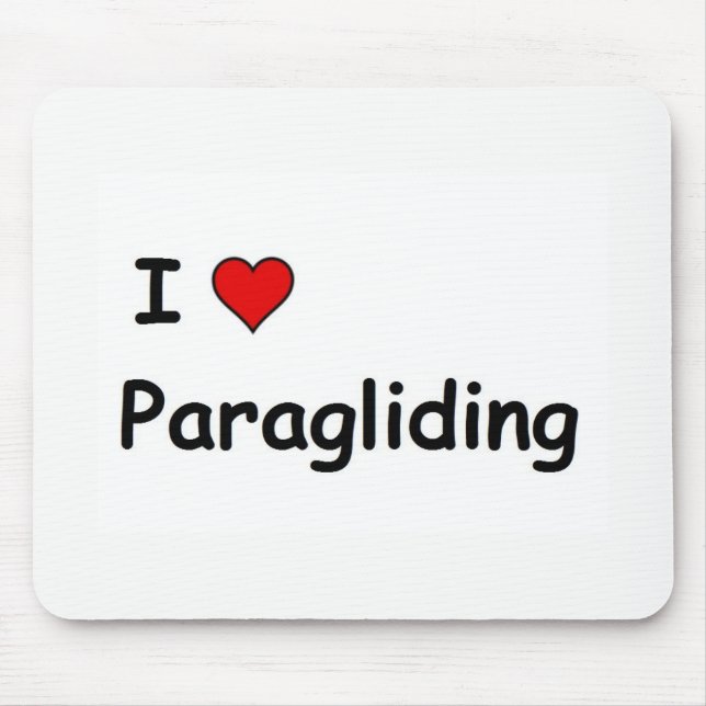 I Love Paragliding Mouse Pad (Front)