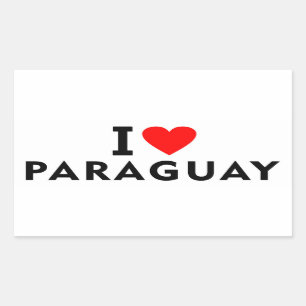 I love Paraguay country like heart travel tourism Rectangular Sticker