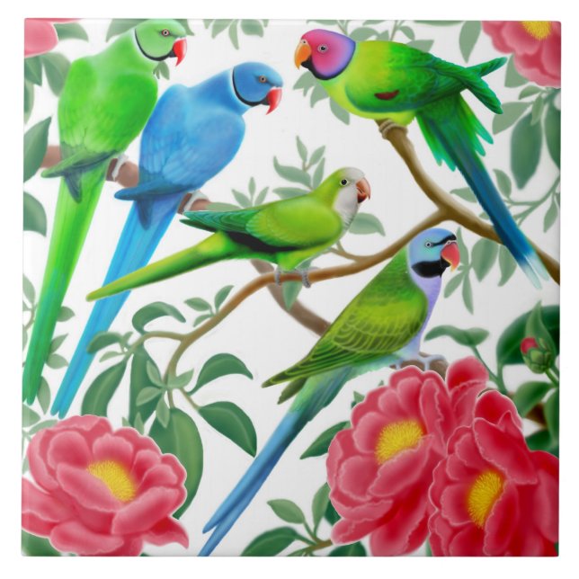 I Love Parakeets Tile (Front)