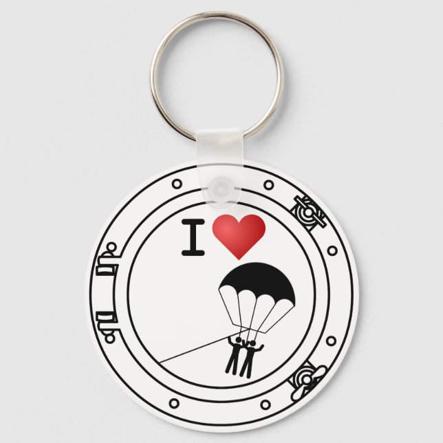 I Love Parasailing Key Ring (Front)