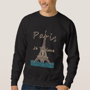 I Love Paris and Eiffel Tower Bonjour from France Sweatshirt