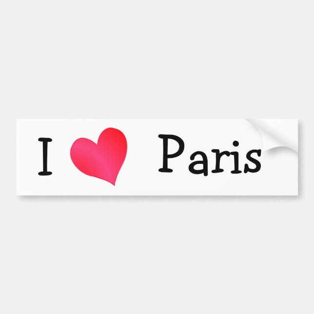 I Love Paris Bumper Sticker (Front)
