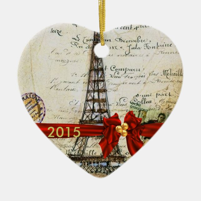 I LOVE PARIS CHRISTMAS Ornament CUSTOM CHIC 2015 (Front)