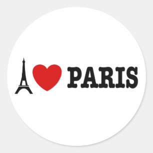 I Love Paris Classic Round Sticker