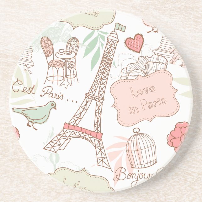 i love paris coaster (Front)